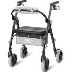 Black Z11 model wheelchair with cushioned seat and adjustable footrests, ideal for mobility and rehabilitation needs.
