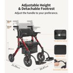 Lightweight folding wheelchair with cushioned seat, ideal for mobility and rehabilitation equipment needs.